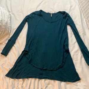 Free people - turquoise green waffle knit thermal!